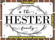 Hester Family Decorative Metal Door or Wall Plaque (Style 1)