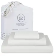 Threadmill Luxury 800 Thread Count Twin 100% Cotton Sheets - Light Grey Satee...