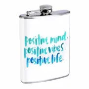 Positive Quote Em1 8oz Stainless Steel Flask Drinking Whiskey Liquor