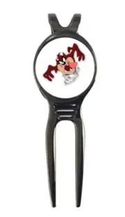 Taz Bugs Bunny Tasmanian Devil Golf Ball Marker +Black Gunmetal Divot Tool