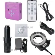 51MP Microscope Camera Industrial Camera 180X C Mount Lens 56-LED Ring Light