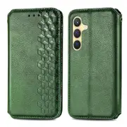 For Samsung Galaxy S24 Case Rhombus Pattern TPU + PU Leather Wallet Stand Cover