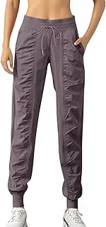 [Generic] Women Yoga Fitness Casual Nine Bound Leg Pants - Slim Fit Solid Color Skinny Pencil Pants- Athletic Tapered Pants for Workout - Women's Joggers Pants Lightweight Running Sweatpants with Pockets