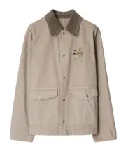 Burberry Motif-Embroidered Press Stud Shirt Jacket S,XL,L,M heron color