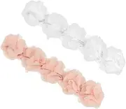 HONITANO 2pcs Headband with Five Flower Design Soft Elastic Hair Accessories for White Pink Comfortable and Cute Headdress