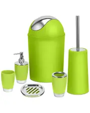 Fresh Fab Finds 6pc Green Bathroom Accessories Set
