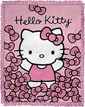 Northwest Hello Kitty Woven Jacquard Throw Blanket, 46" x 60", More Bows