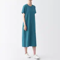 在飛比找博客來優惠-【MUJI 無印良品】女棉混涼感洋裝 S 煙燻藍