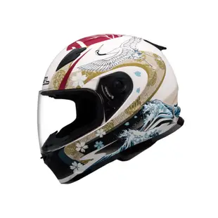 【SOL Helmets】SF-2M全罩式安全帽 (浮世繪_消光米白/紅) ｜ SOL安全帽官方商城