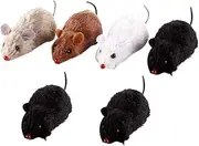 MINAOLULUS 8Pcs Cat Clockwork Mouse Plush Wind Up Mice for Interactive Play Cat Engagement Random Colors Durable and Fun Plush for Cats