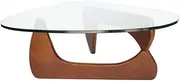SK Designer Living Replica Isamu Noguchi Glass Coffee Table - Walnut