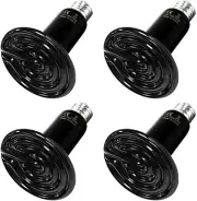 100W 4 Pack Ceramic Heat Emitter Reptile Heat Lamp Bulb No Light Emitting Broode