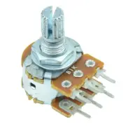 50K Reverse Logarithmic 16mm Stereo Splined Potentiometer