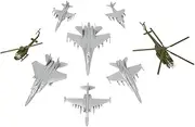 Yunhgft Set of 8 Models of Aircraft on Scale 1: 144 for Decoration, Style A