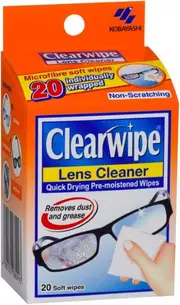 Clearwipe Lens Cleaner Quick Drying Pre-Moistened Wipes X 20
