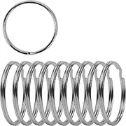 [Newflager] 3 Inch Flat Key Rings - Large Split Key Rings - Silver Steel Round Edged Circular Keychain Ring Clips - Sturdy Key Chain Ring Connector (Pack of 10)