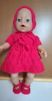 dolls clothes knitting patterns to fit 16 to 17 inch baby dolls Mabel