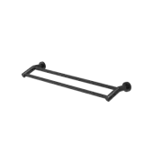 Caroma 600mm Matte Black Cosmo Double Towel Rail Bathroom Racks Accessories