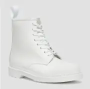 Doc Martens 1460 Mono Leather Combat Boots 8 Eye Womens Size 5 White