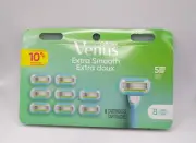 Gillette Venus Extra Smooth Women's Razor Blades 5-Bladed Refills - 8 Cartridges