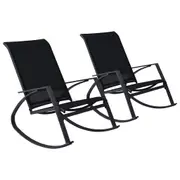 Garden Rocking Chairs 2 pcs Textilene Black vidaXL