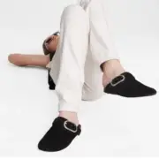 Rag & Bone Ansley Slide Mule Leather In Black Suede Size: 37 US 7