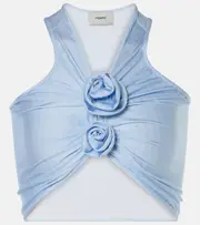 [Coperni] Coperni Floral-appliqué crop top AU 16 blue