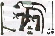 Oil Rubbed Bronze Deck Mount Clawfoot Tub Faucet With Drain - Supplies - Stops