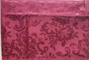 Fabric Tablecloth,60"x84"Rectangle, GOLD DAMASK FLOWERS ON BURGUNDY,CHARLOTTE,AL