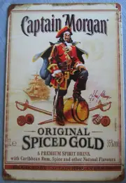12" x 8" Captain Morgan Original Spiced Rum Tin Sign