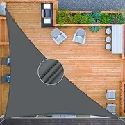 Neween Triangle Sun Shade Sail, Water Resistant Shade Cloth 98% Sun Protection Shade Sail Cover Canopy Awning Shelter for Patio, Garden, Driveway, Balcony, Outdoor, Pool (Light Grey, 3x3x4.25m)