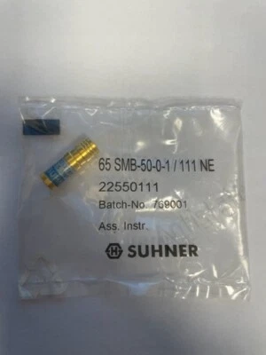 Lot of 8, HUBER+SUHNER, 65_SMB-50-0-31/111_N, SMB Termination - NEW