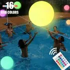 LED Beach Ball Toy 16 Color Changing Floating Pool Lights Beach Ball guBIF