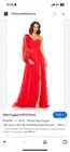 NWT Mac Duggal Fire Engine Red Chiffon One Shoulder Ball Gown - Size 12