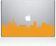 The Decal Guru 2073-MAC-15P-SY Pittsburg City Skyline Decal Vinyl Sticker Yellow