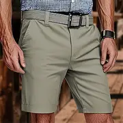 Men's Burmuda Shorts Work Shorts Hiking Shorts Pocket Elastic Waist Plain Comfort Breathable Knee Length Outdoor Business Fashion Casual Black Wine