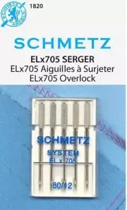 Schmetz 1820 Overlock Serger Sewing Machine Needles Size 80/12 ELX705
