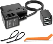 OBD Constant Power Cable for Dash Camera,Obdii Power Adapter with Two USB Ports,