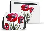 Head Case Designs Officially Licensed Mai Autumn Red Flowers Art Mix Vinyl Sticker Gaming Skin Decal Cover Compatible with Nintendo Switch Console & Dock & Joy-Con Controller Bundle