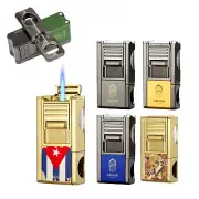 Lubinski 1 Jet Torch Cigar Lighter Vcut Cigar Punch Holder Butane Gas Refillable