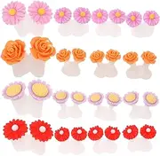 minkissy Floral Toe Spacers 32 Silicone Toe Separators for Nail Polish Elegant Flower Design for Women's Pedicure