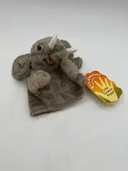 NEW Folkmanis Little Elephant Puppet Hand Moveable Trunk Plush Stuffed 7" Tags