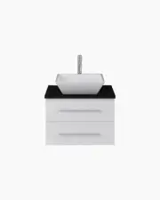 600 Vanity White Bathroom Cabinet Wall Hung Mounted Soft-Close Drawer Basin Top