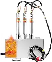 VEVOR Portable Propane Forge, 3 Burner Farrier Forge, 2600℉ Tool and Knife Making Blacksmithing Gas Forge, Large Capacity Square Stainless Steel Gas Forging Tools and Equipment for Metal Forging