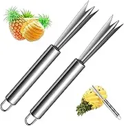 Stainless Steel Pineapple Eye Peeler - 2PCS V Shaped Pineapple Eye Remover Cutter for Home Fruit