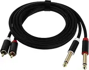 LIFKICH 1pc Multipurpose Audio Cord Durable Speaker Audio Cable Black to Dual for Mixer Amplifier and Recorder Superb Craftsmanship Easy to Carry