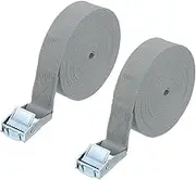 uxcell 1" x 20 ft Lashing Strap with Buckles, 2 Pcs Cam Buckle Tie Down Straps Adjustable Heavy Duty Secure Cinch Straps Up to 551 lbs for Cargo Kayak Bicycles, Gray