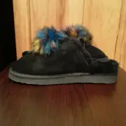 Bearpaw Alexia 2893W Slip-on Slipper Women's Size 11 M Black Suede Faux