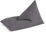 UYSOFRCV Bean Bag Chair Cover Only (No Filler), Washable Premium Soft Cotton Linen Sturdy Zipper Beanbag Case Storage Sofa Cover for Adults and Kids,Dark Grey