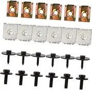 GLEAVI 24pcs Under Engine Cover Clips Screws Random Fasteners for Engine Splashguard Replacement Durable Undertray Fitting Accessories Random Color